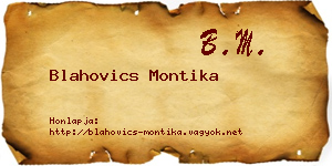 Blahovics Montika névjegykártya